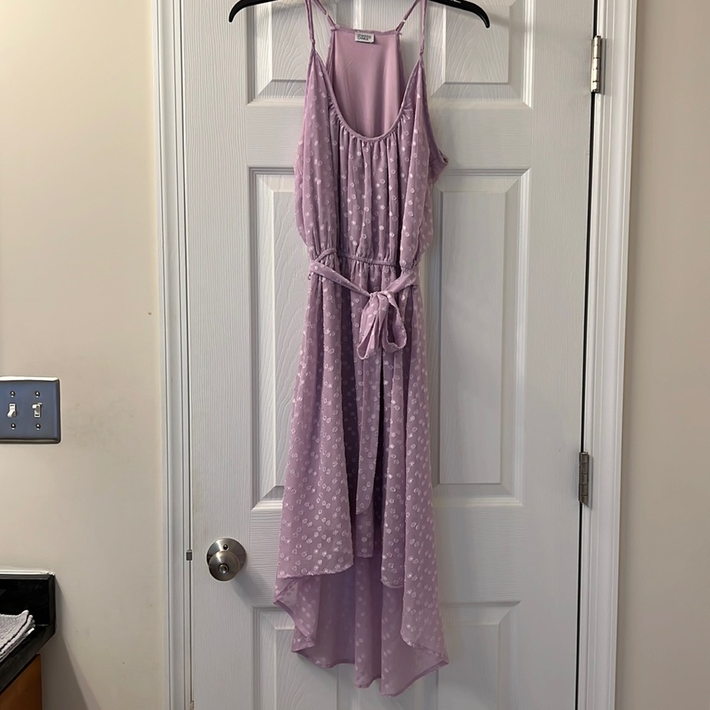 Purple chiffon high low dress